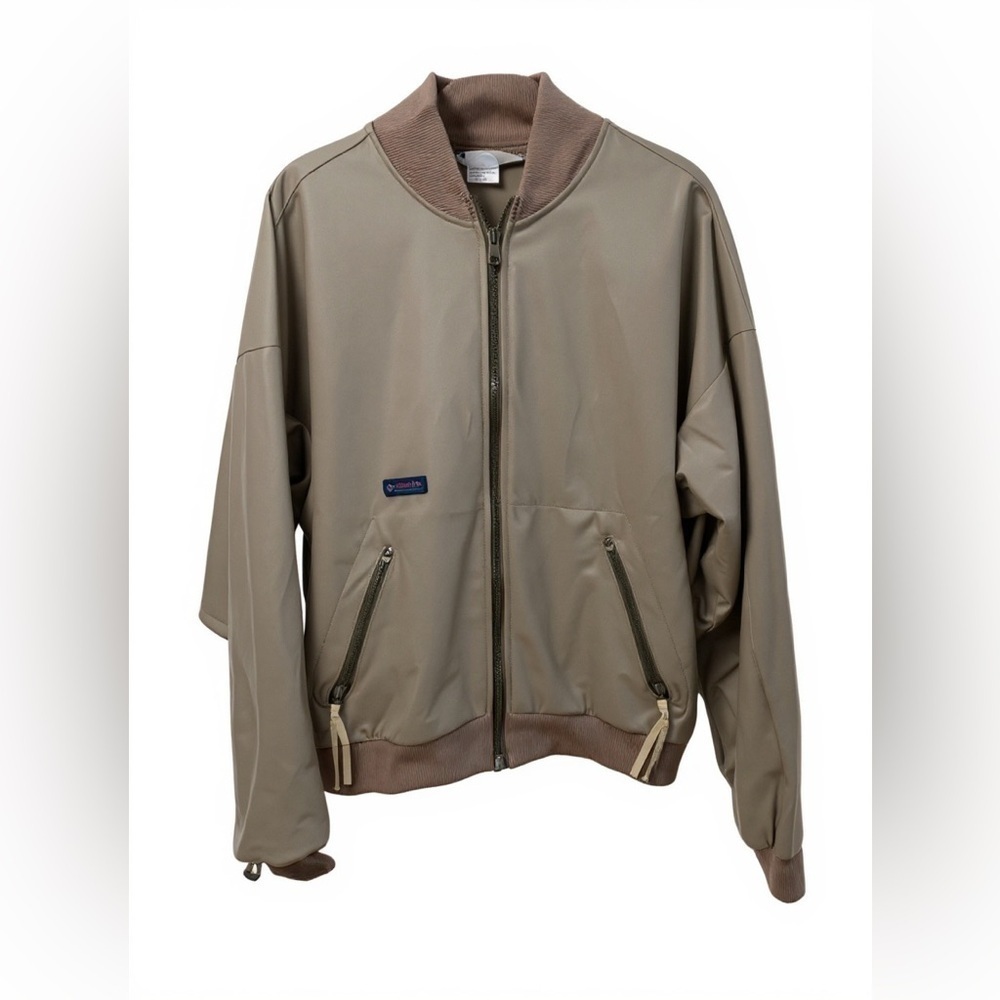 Vintage Columbia Large Bomber Jacket Lightweight Liner80s Military Green #1665